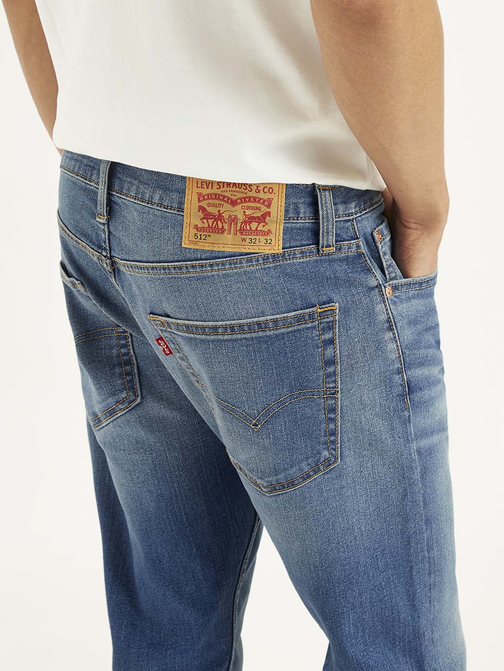 Men's 512 Blue Slim Tapered Fit Mid Rise Jeans - 00a87081-4a8e-473c-81dd-aa318ec8e38a View