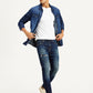 Men's 512 Navy Blue Slim Tapered Fit Mid Rise Jeans - Styleshot View