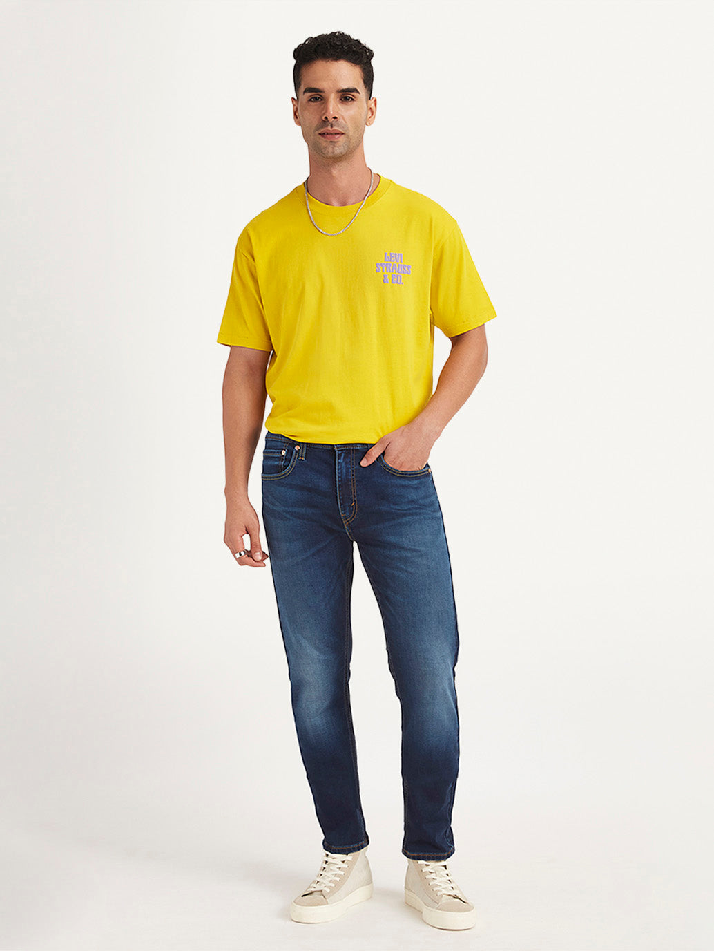 Men's 512 Navy Blue Slim Tapered Fit Mid Rise Jeans - 798dc1ef-f992-4935-a18e-91f5fbcfc94b View