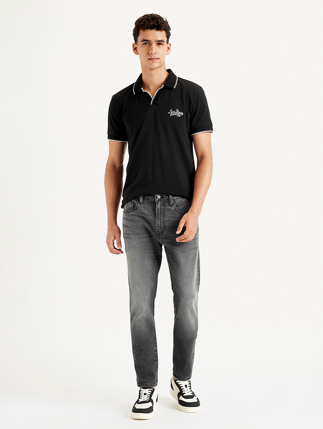 Men's 512 Charcoal Grey Slim Tapered Fit Mid Rise Jeans - Front View