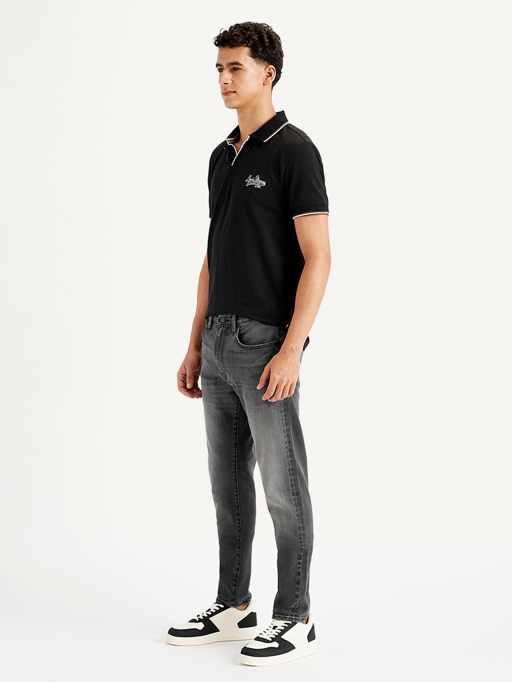 Men's 512 Charcoal Grey Slim Tapered Fit Mid Rise Jeans - Side View