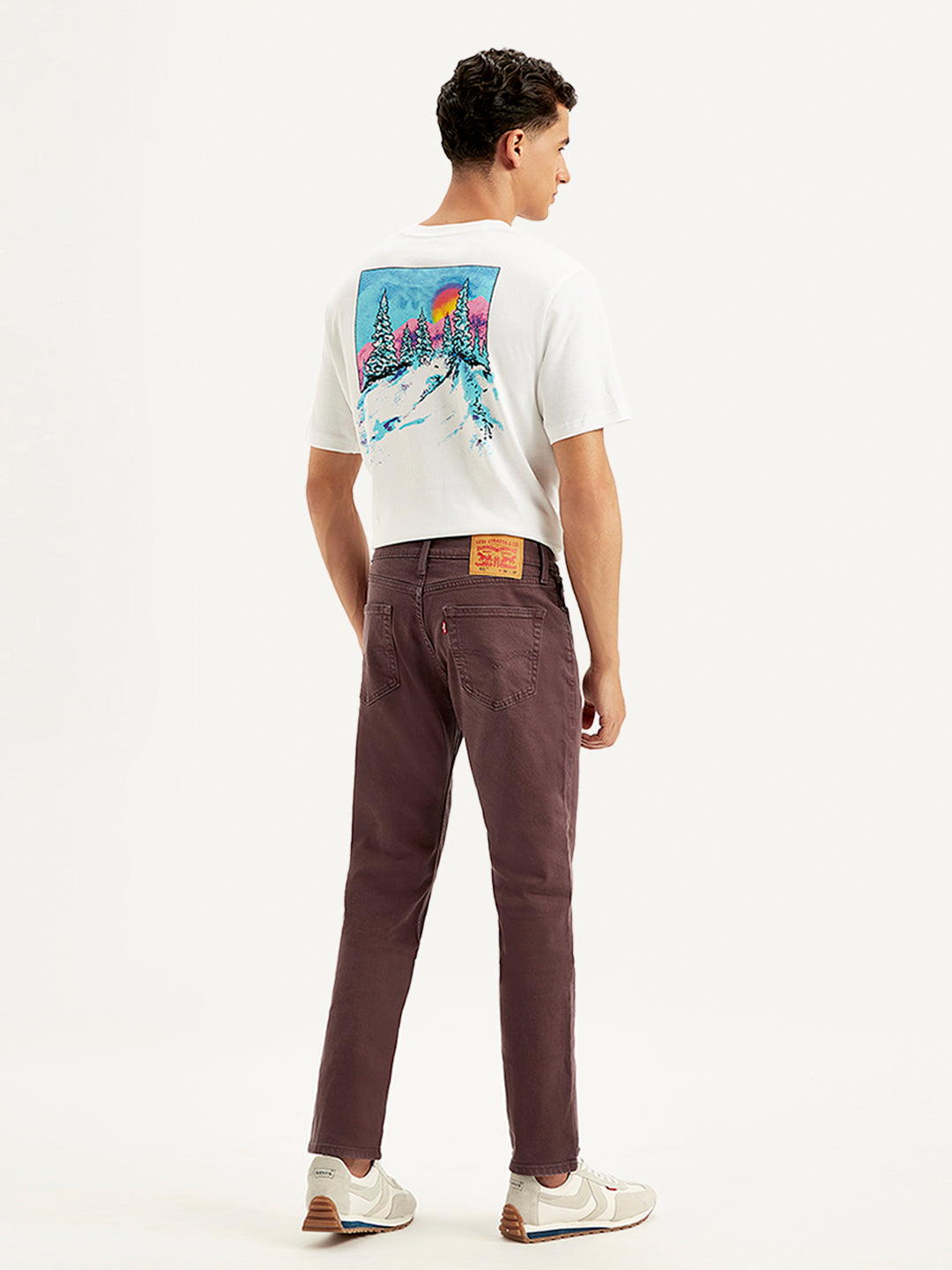 Men's 512 Brown Slim Tapered Fit Mid Rise Jeans - Back View