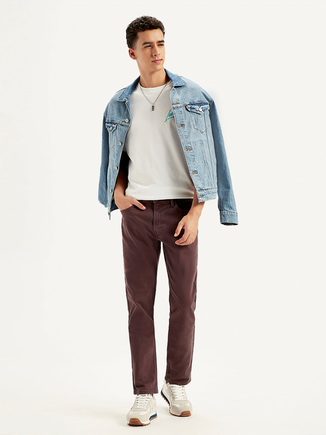 Men's 512 Brown Slim Tapered Fit Mid Rise Jeans - Styleshot View