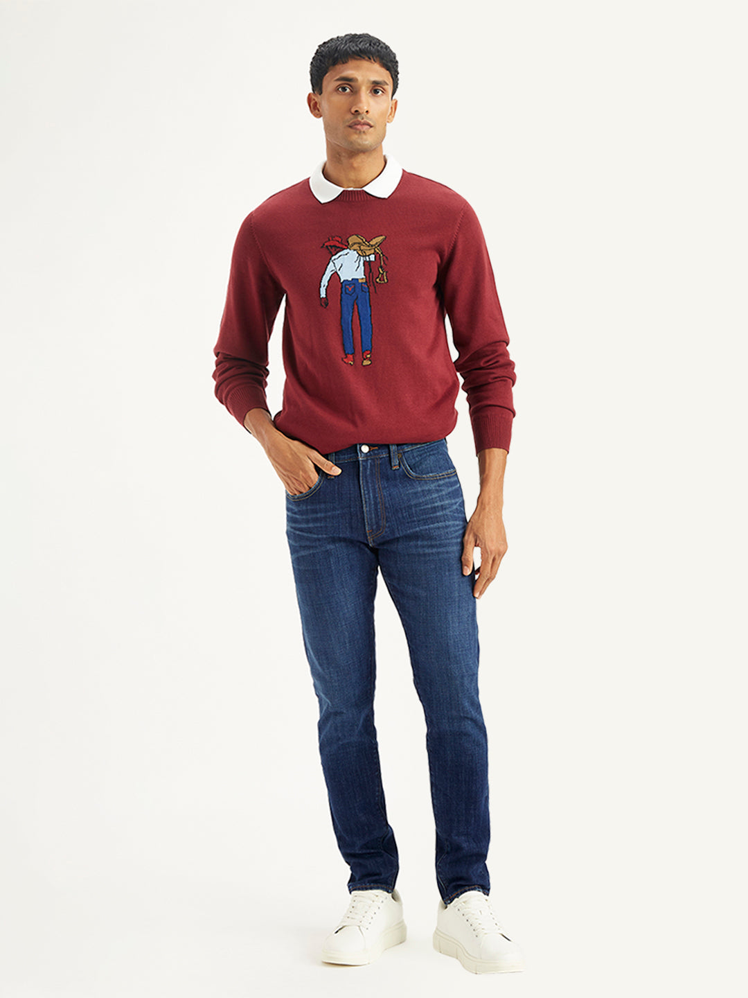 Men's 512 Blue Slim Tapered Fit Mid Rise Jeans - Front View