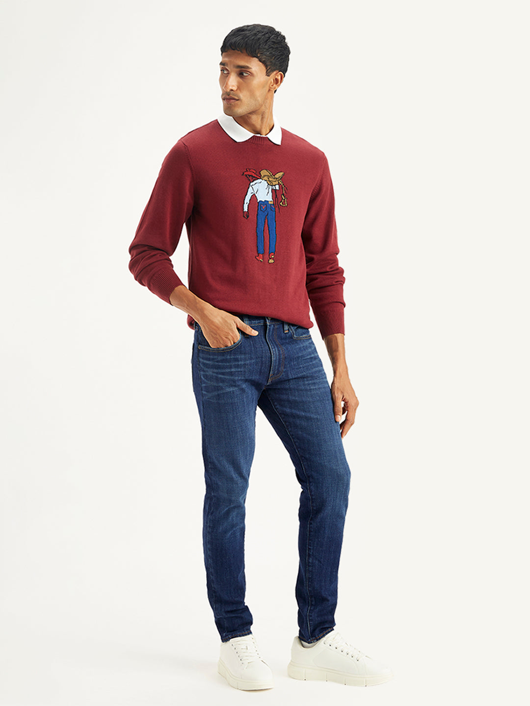Men's 512 Blue Slim Tapered Fit Mid Rise Jeans - Side View