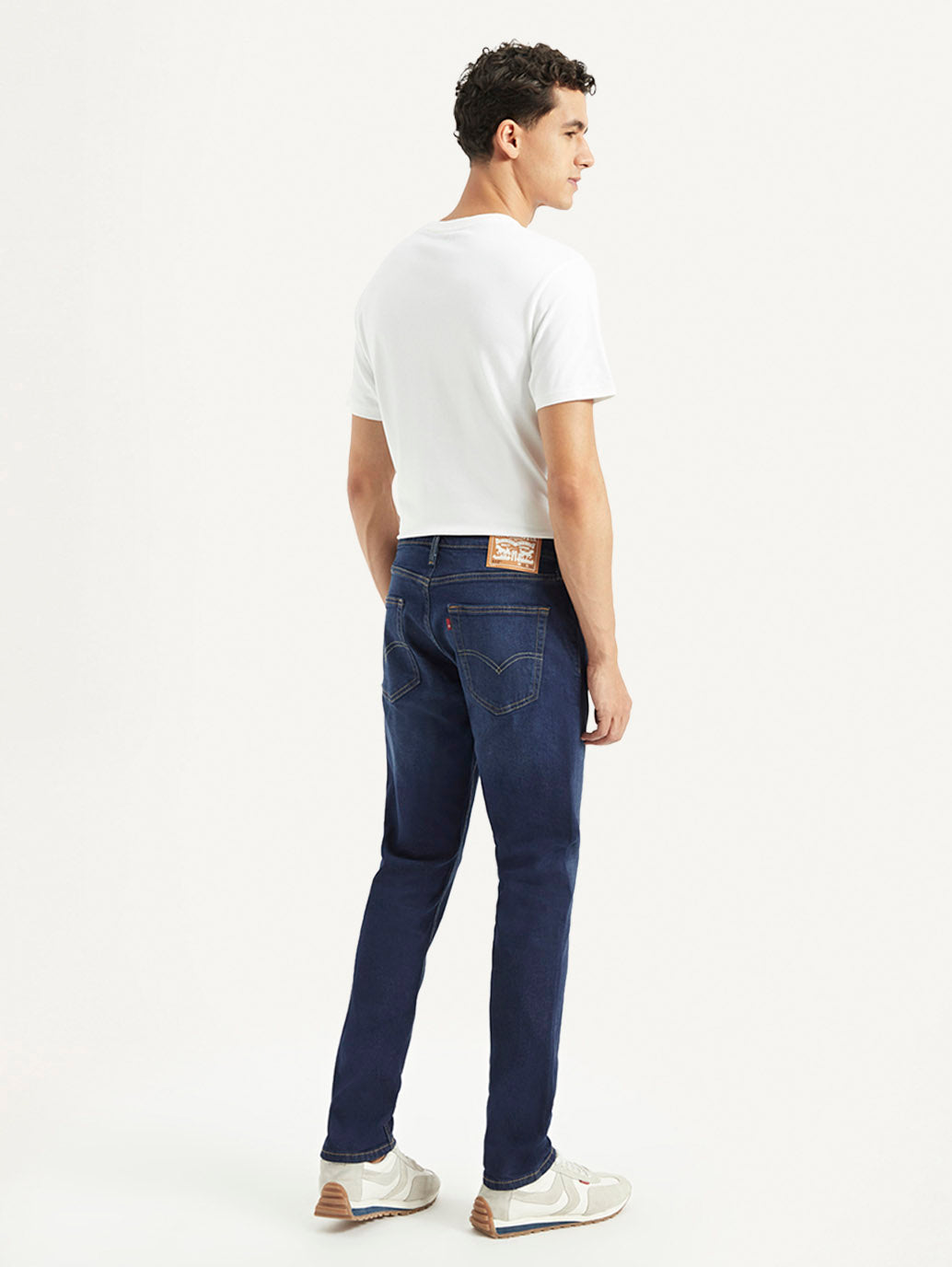 Men's 512 Dark Blue Slim Tapered Fit Mid Rise Jeans - Back View