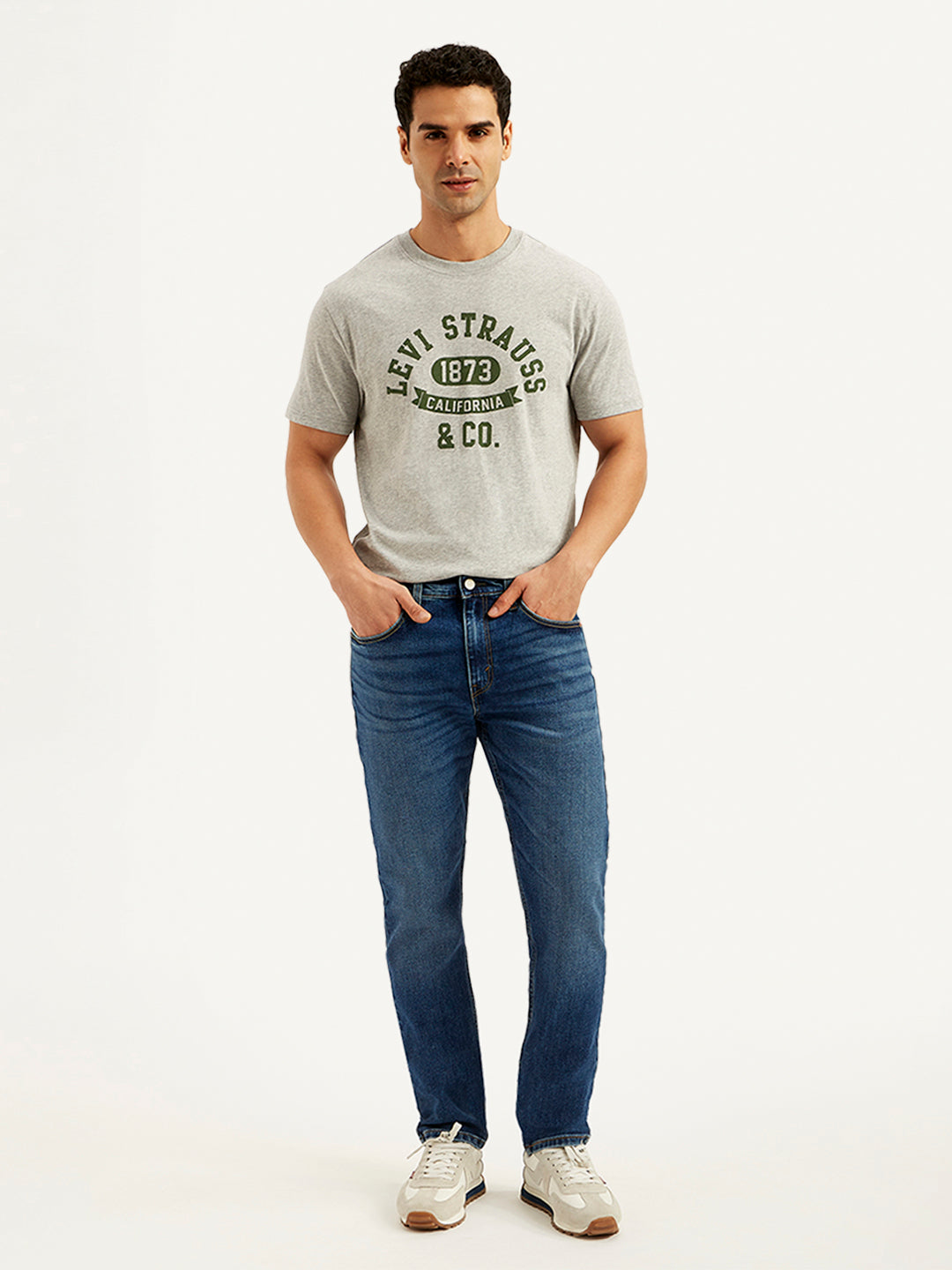 Men's 512 Blue Slim Tapered Fit Mid Rise Jeans - Front View
