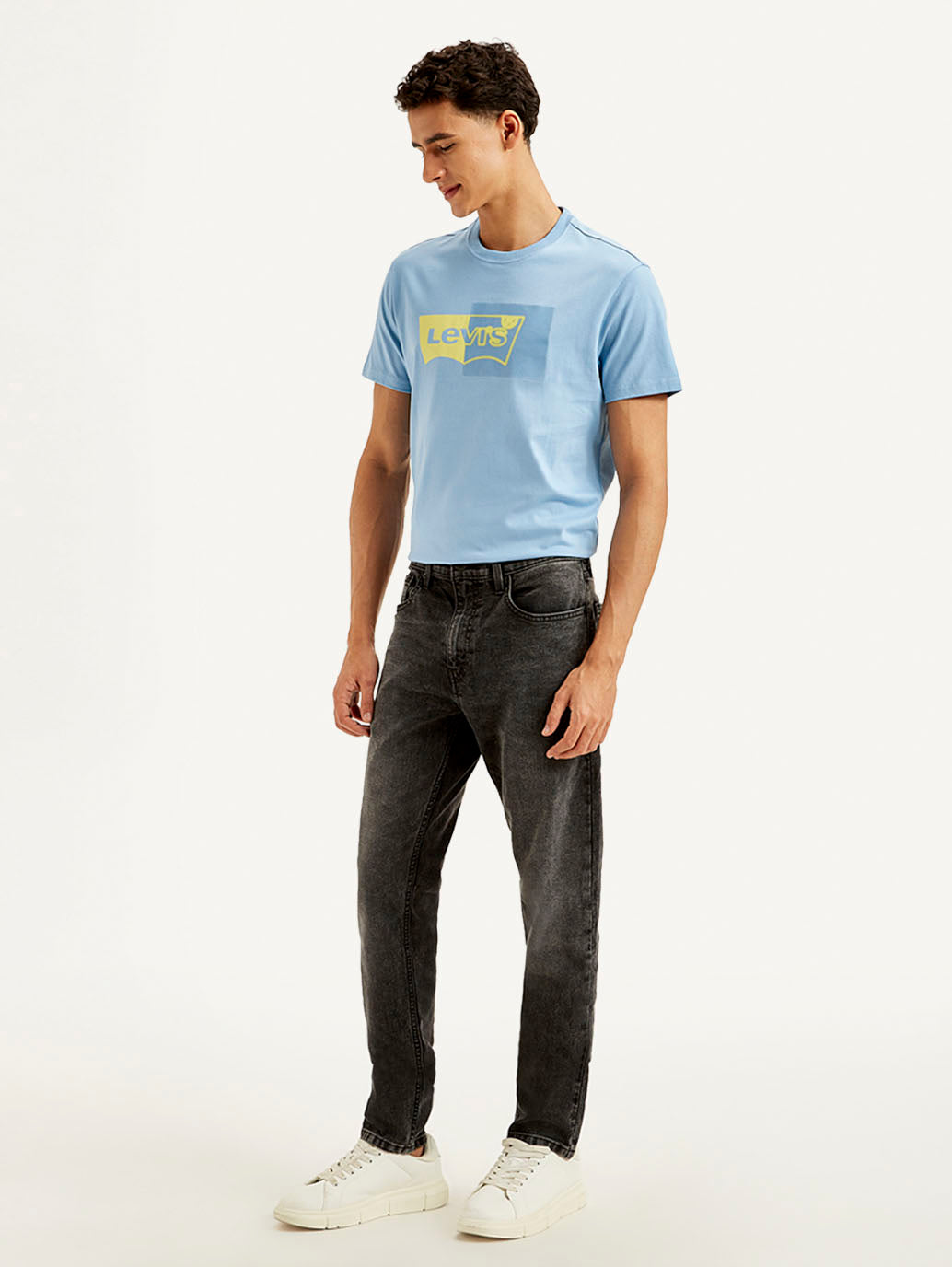 Men's 512 Charcoal Grey Slim Tapered Fit Mid Rise Jeans - Side View
