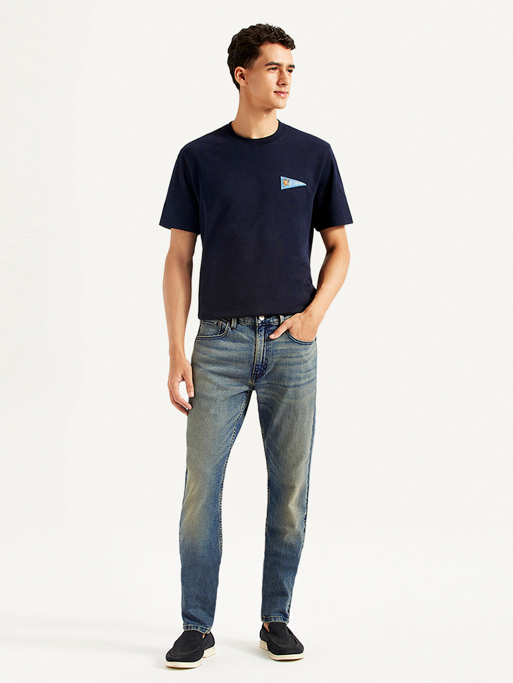 Men's 512 Blue Slim Tapered Fit Mid Rise Jeans - Front View