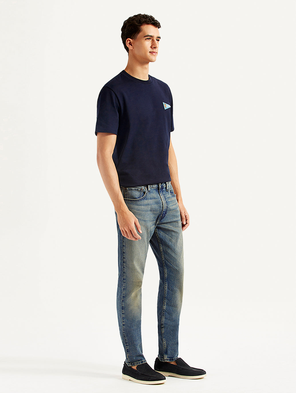 Men's 512 Blue Slim Tapered Fit Mid Rise Jeans - Side View