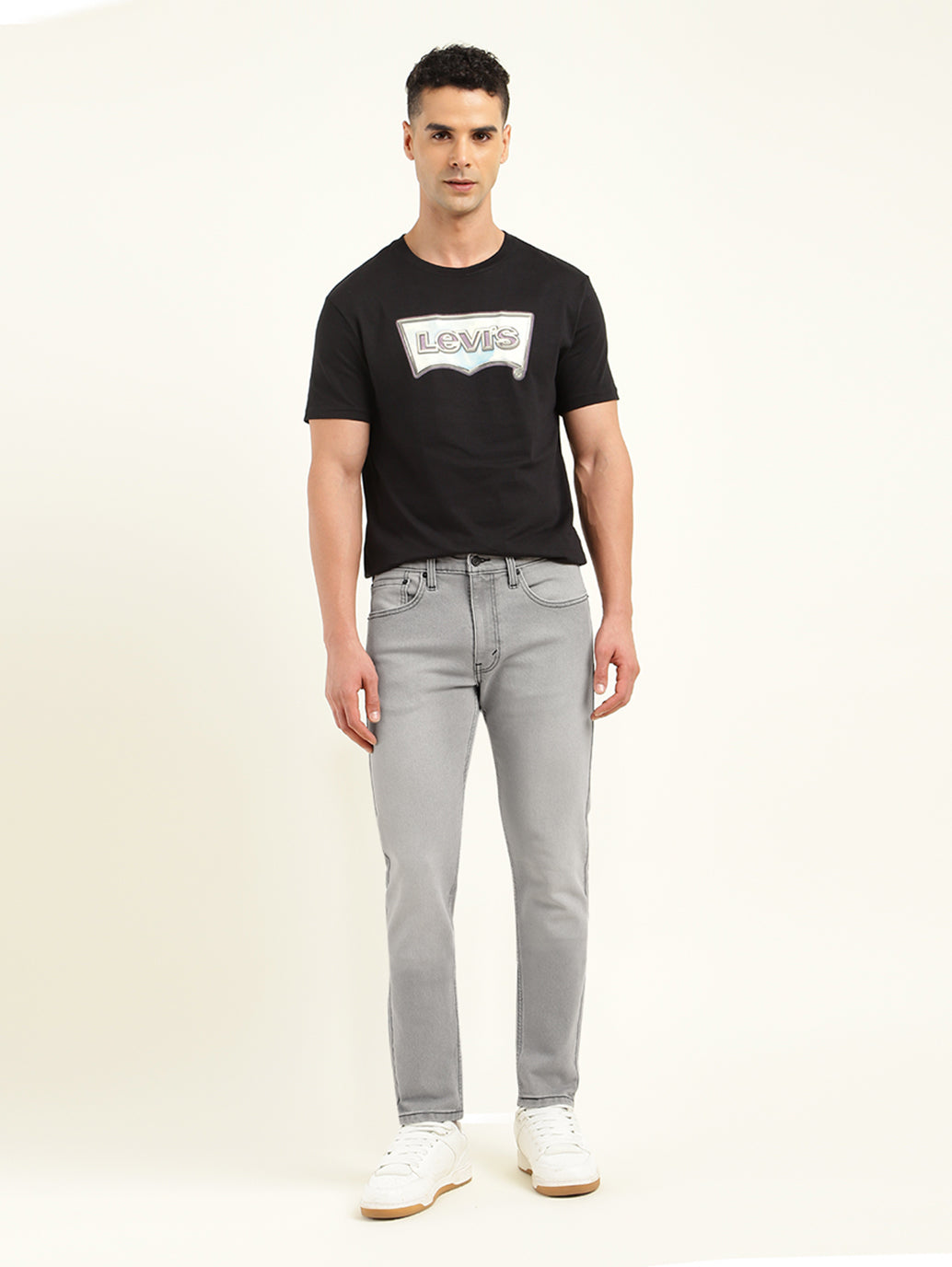 Men's 512 Grey Slim Tapered Fit Mid Rise Jeans - Front View