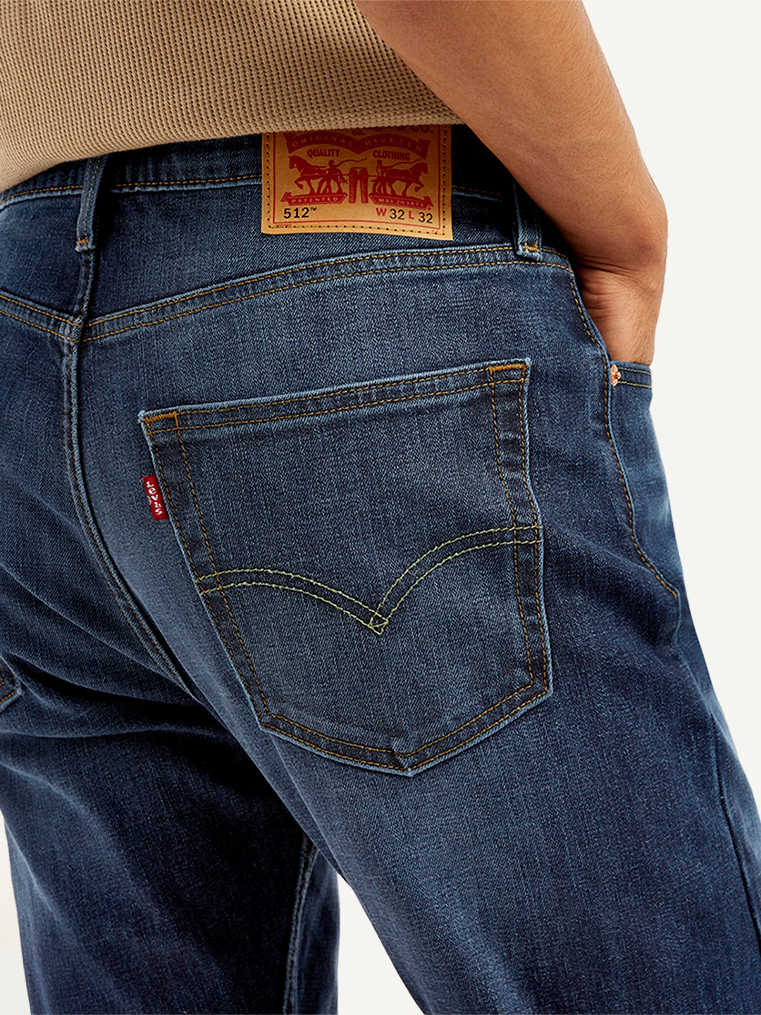 Men's 512 Blue Slim Tapered Fit Mid Rise Jeans - 20 View