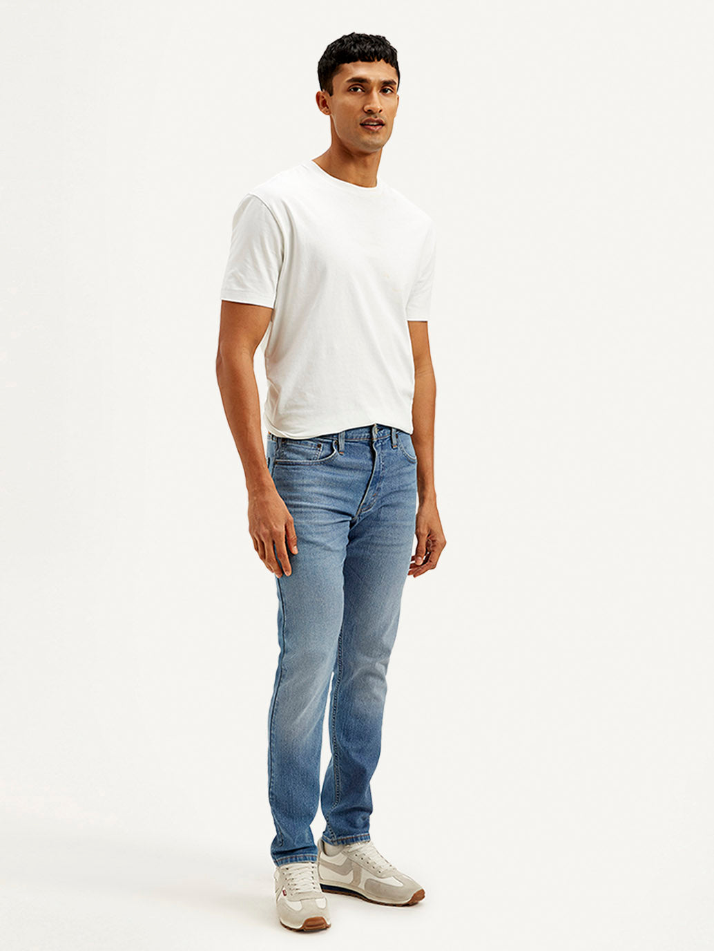 Men's 512 Navy Blue Slim Tapered Fit Mid Rise Jeans - Side View