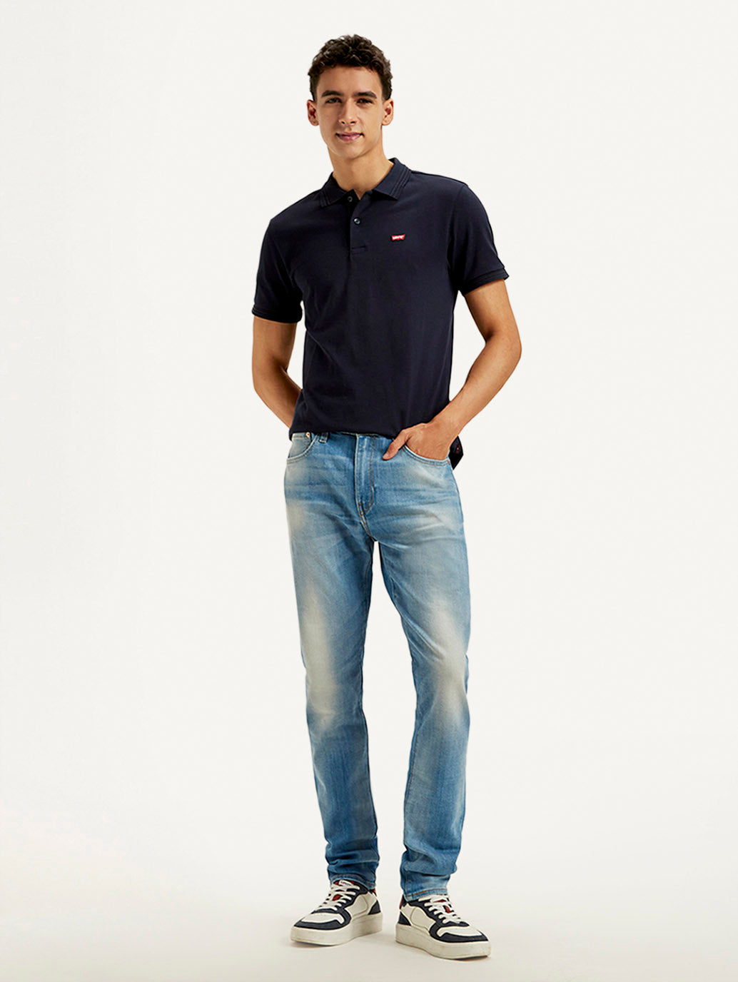 Men's 512 Blue Slim Tapered Fit Mid Rise Jeans - Styleshot View