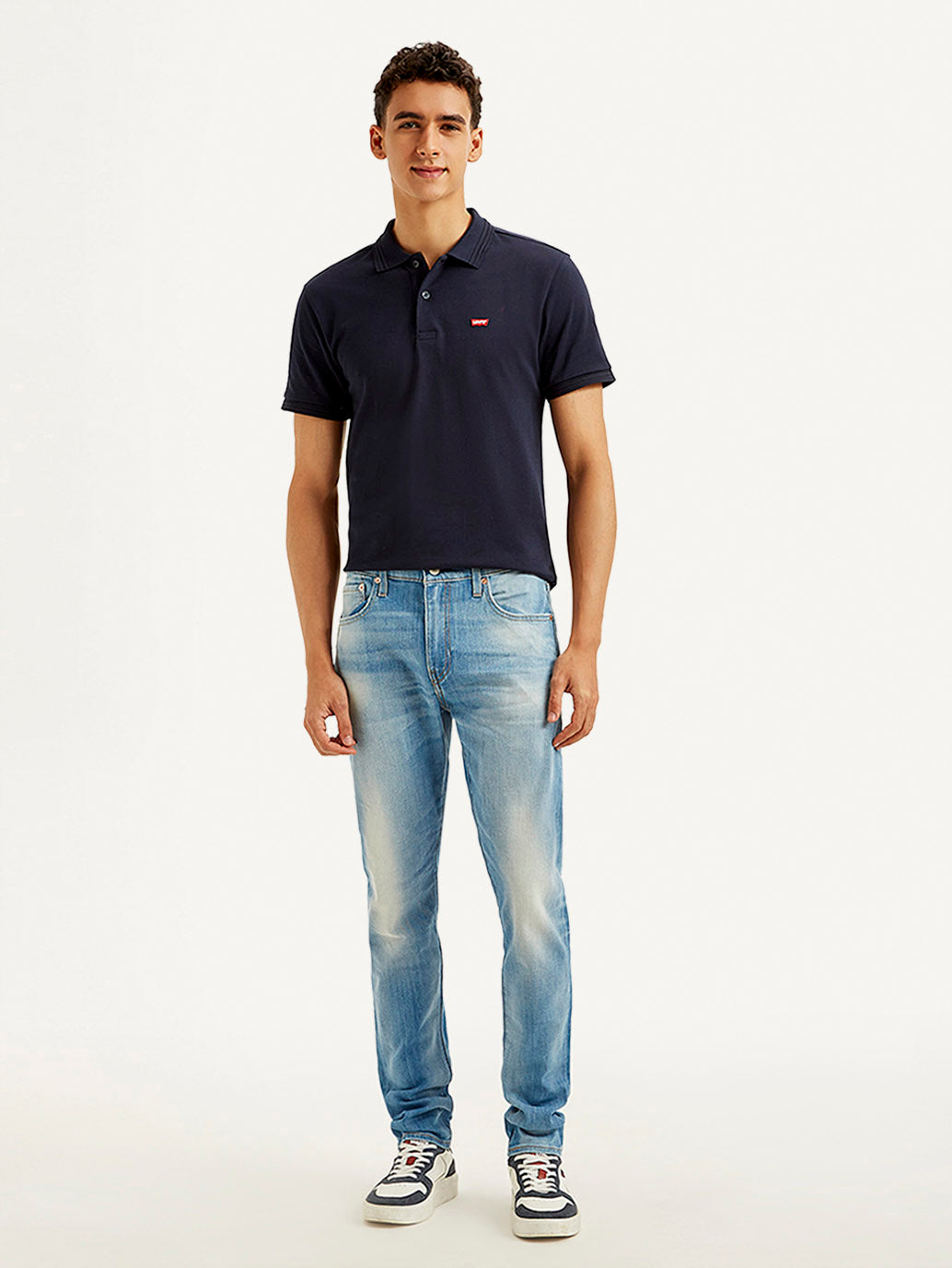 Men's 512 Blue Slim Tapered Fit Mid Rise Jeans - Front View