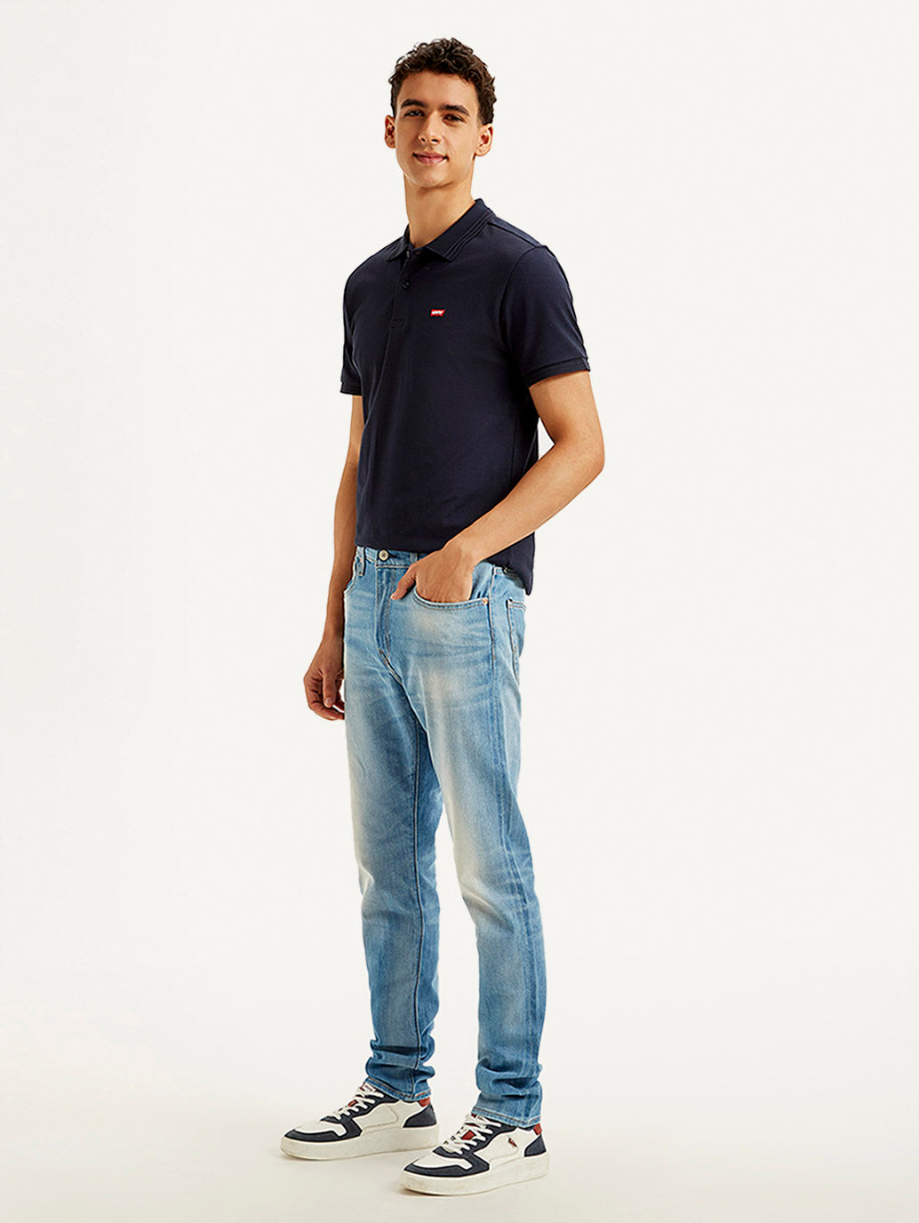 Men's 512 Blue Slim Tapered Fit Mid Rise Jeans - Side View
