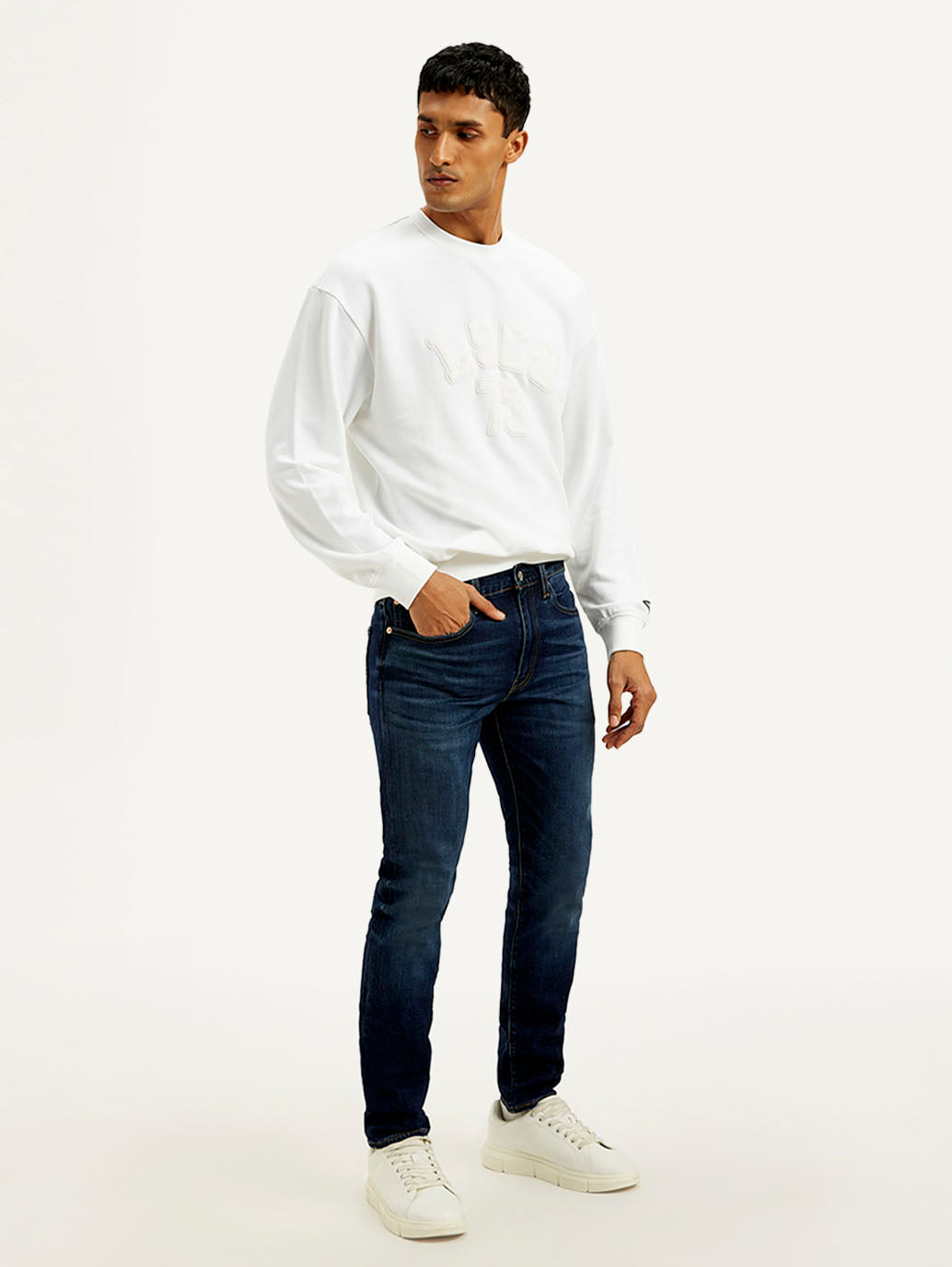 Men's 512 Blue Slim Tapered Fit Mid Rise Jeans - Side View