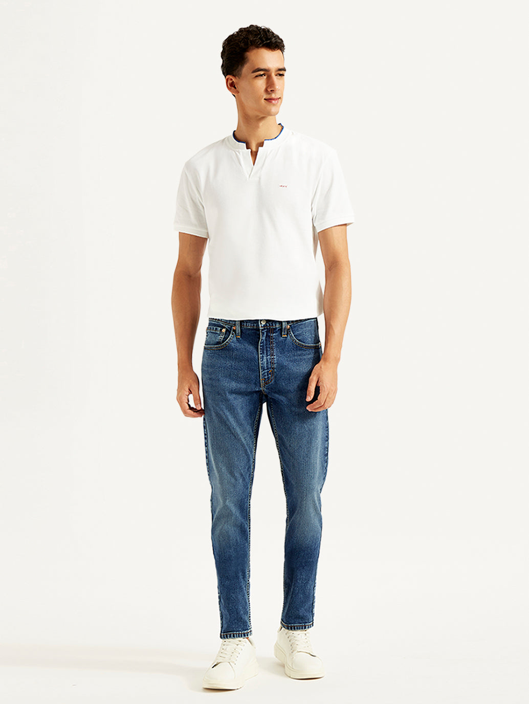 Men's 512 Blue Slim Tapered Fit Mid Rise Jeans - Front View