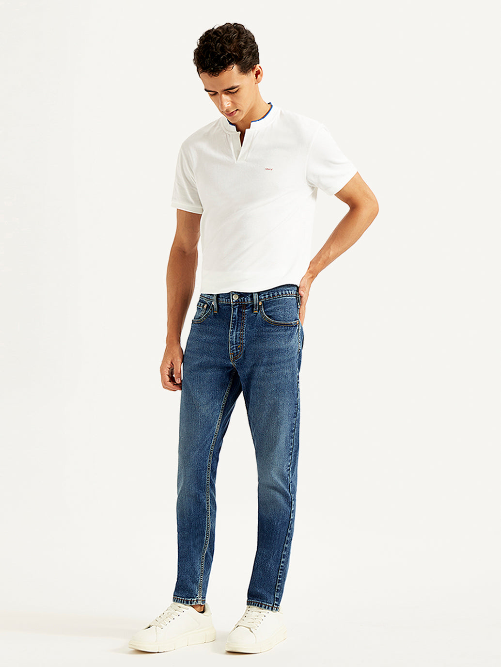 Men's 512 Blue Slim Tapered Fit Mid Rise Jeans - Side View