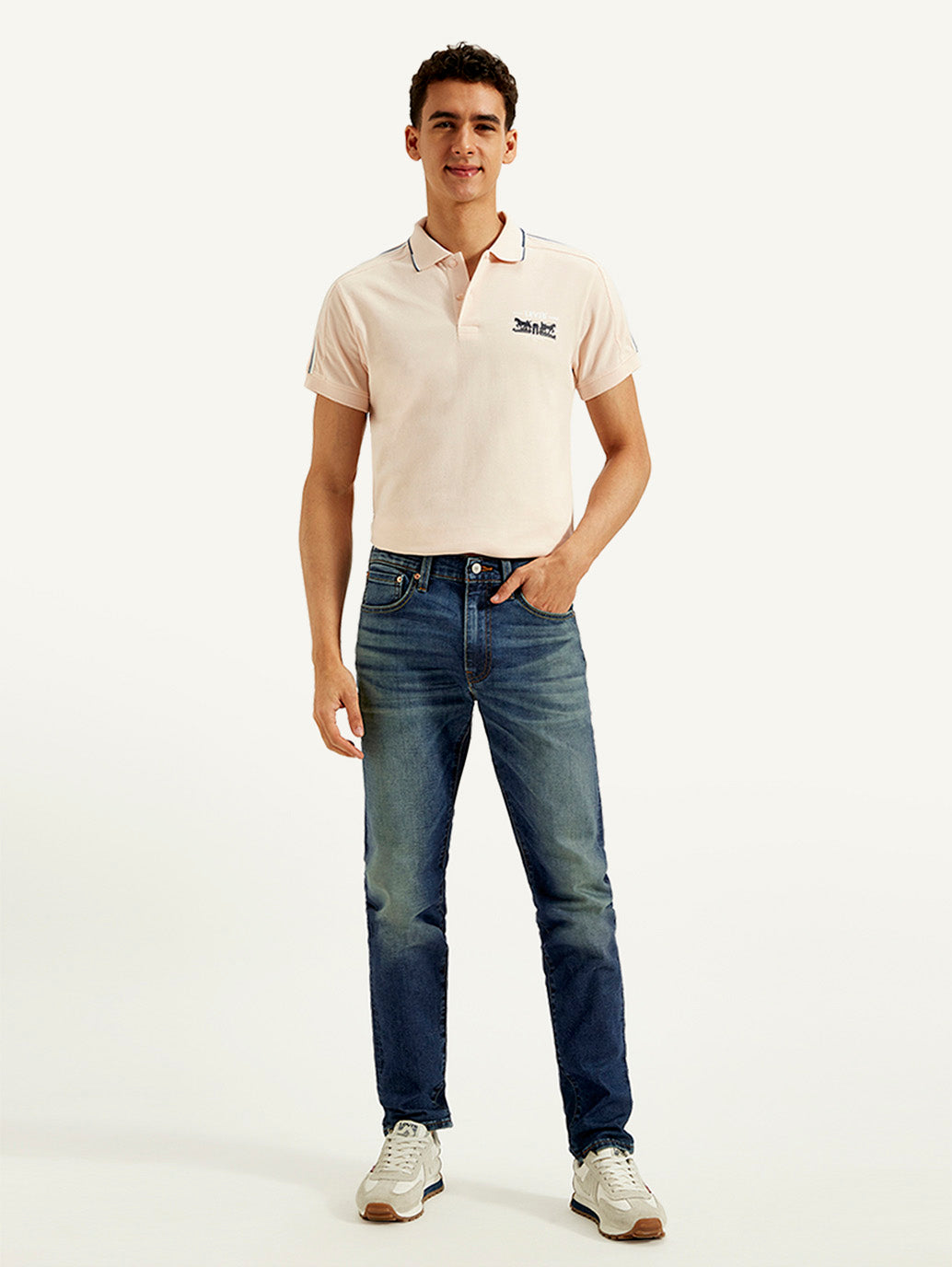 Men's 512 Blue Slim Tapered Fit Mid Rise Jeans - Front View