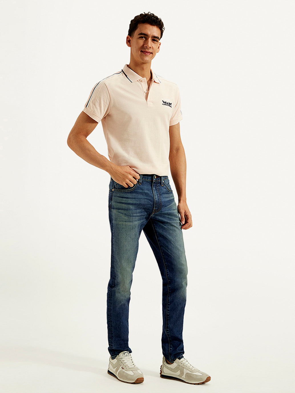 Men's 512 Blue Slim Tapered Fit Mid Rise Jeans - Side View