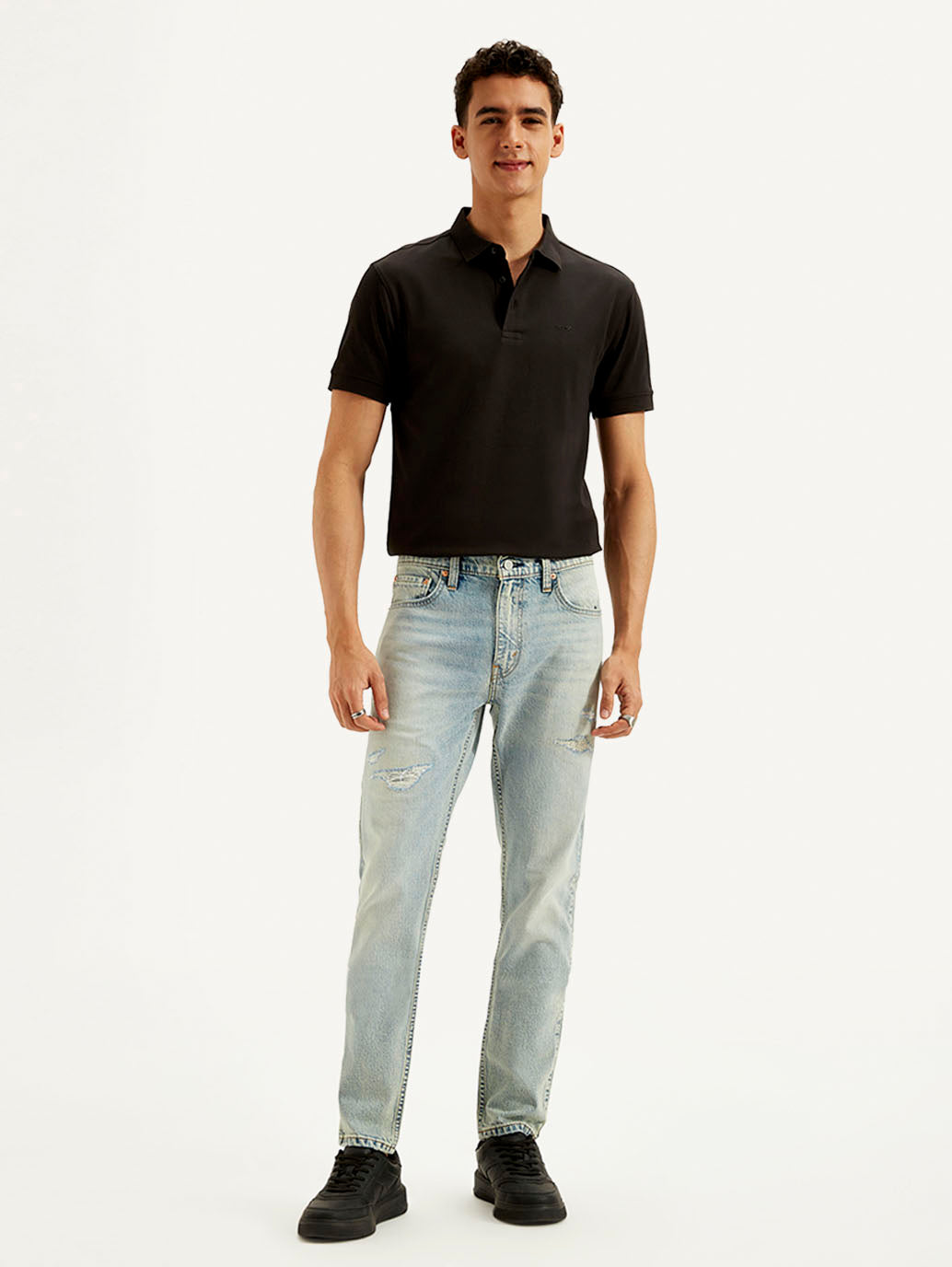 Men's 512 Light Blue Slim Tapered Fit Mid Rise Jeans - Styleshot View