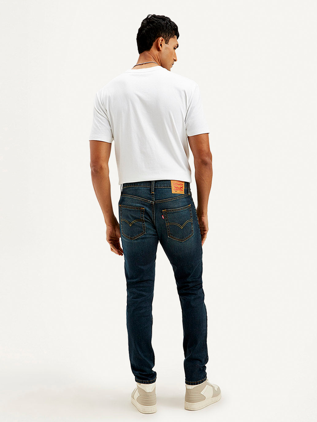 Men's 512 Navy Blue Slim Tapered Fit Mid Rise Jeans - Back View