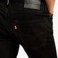 Men's 512 Black Slim Tapered Fit Mid Rise Selvedge Jeans - Detail View