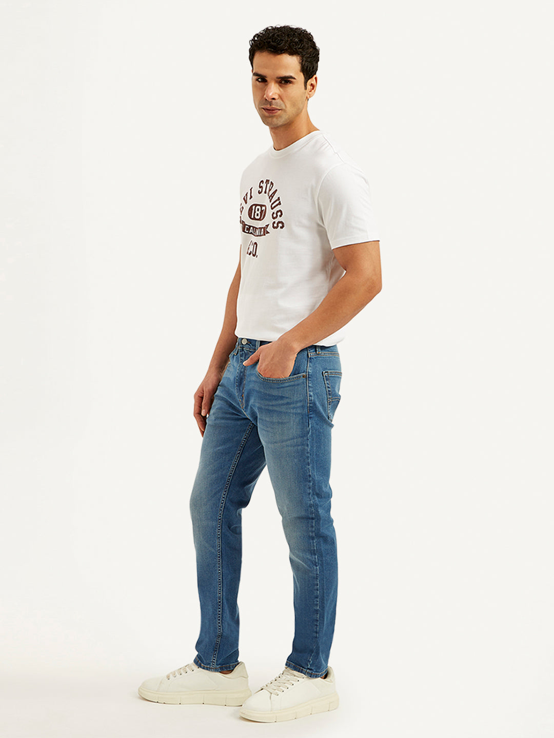 Men's 512 Blue Slim Tapered Fit Mid Rise Jeans - 20 View
