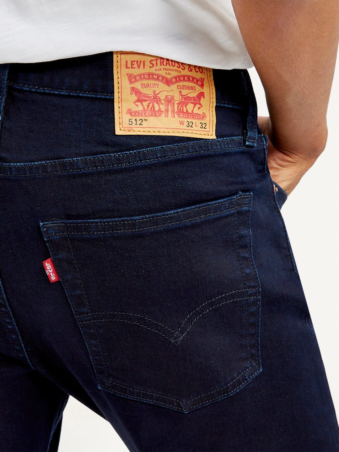 Men's 512 Navy Blue Slim Tapered Fit Mid Rise Jeans - 20 View