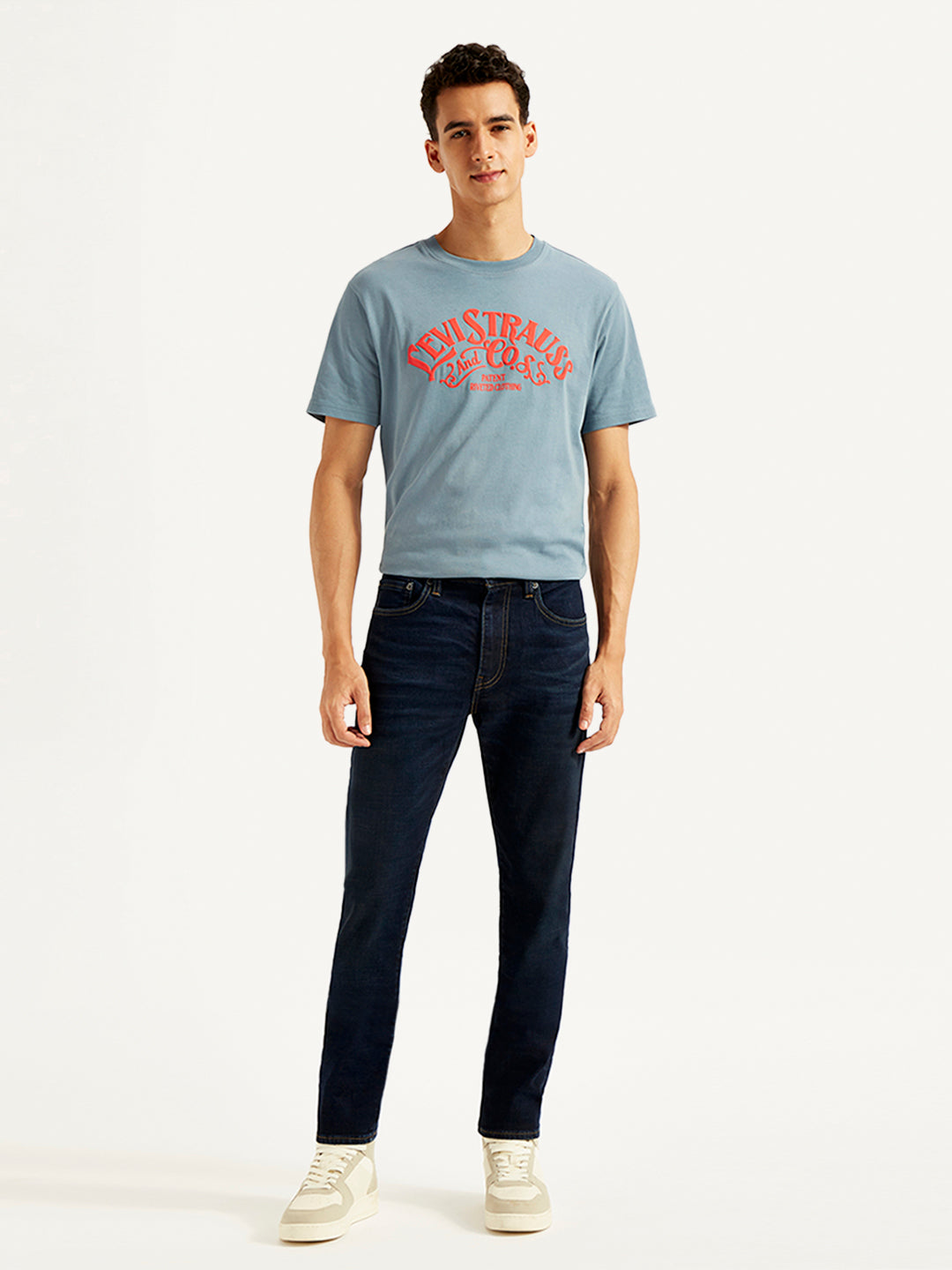 Men's 512 Blue Slim Tapered Fit Mid Rise Jeans - Front View