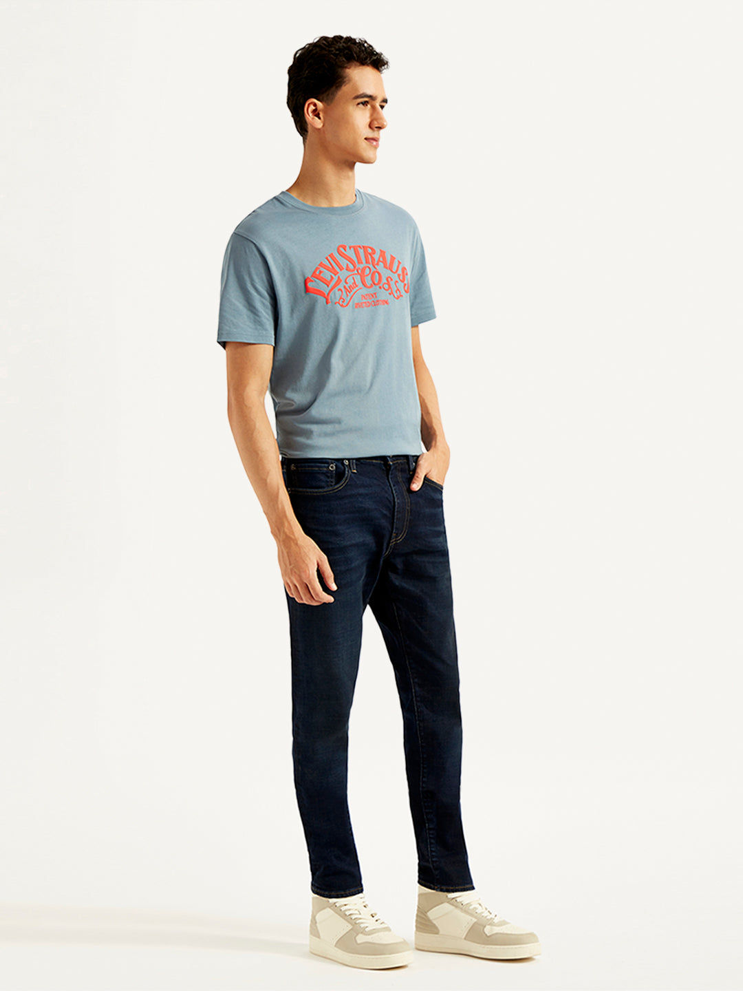 Men's 512 Blue Slim Tapered Fit Mid Rise Jeans - Side View
