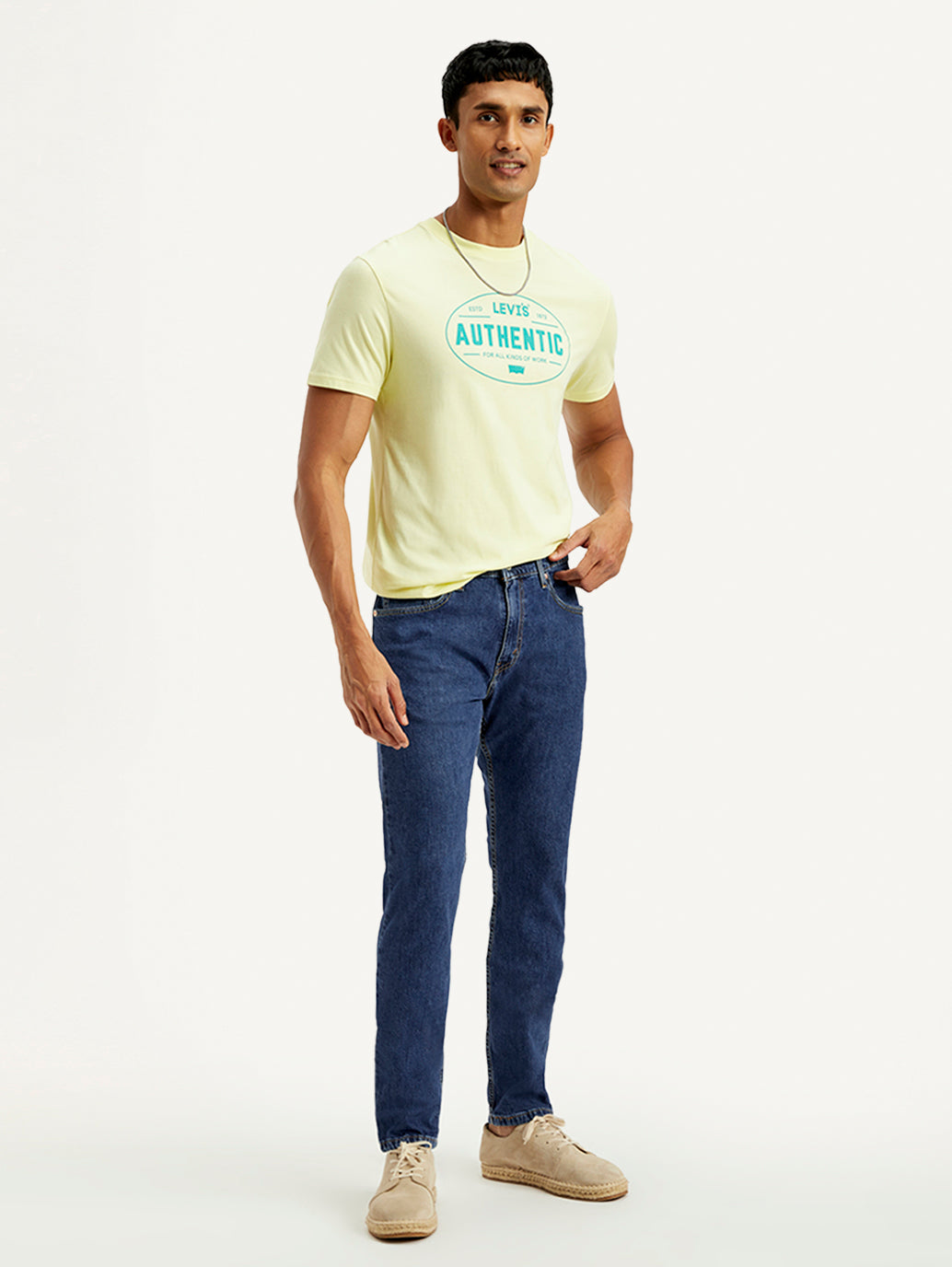 Men's 512 Blue Slim Tapered Fit Mid Rise Jeans - Styleshot View