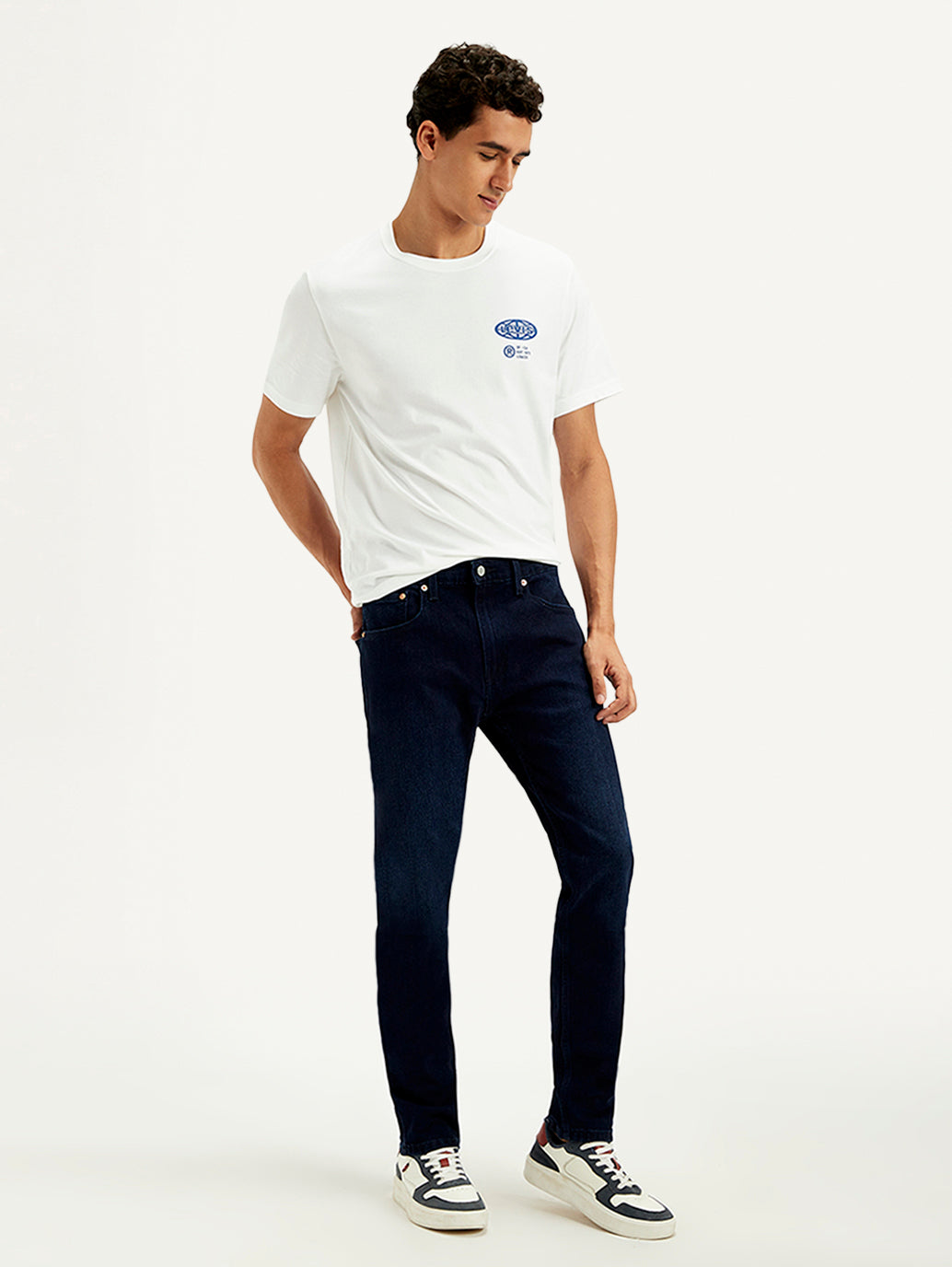 Men's 512 Dark Blue Slim Tapered Fit Mid Rise Jeans