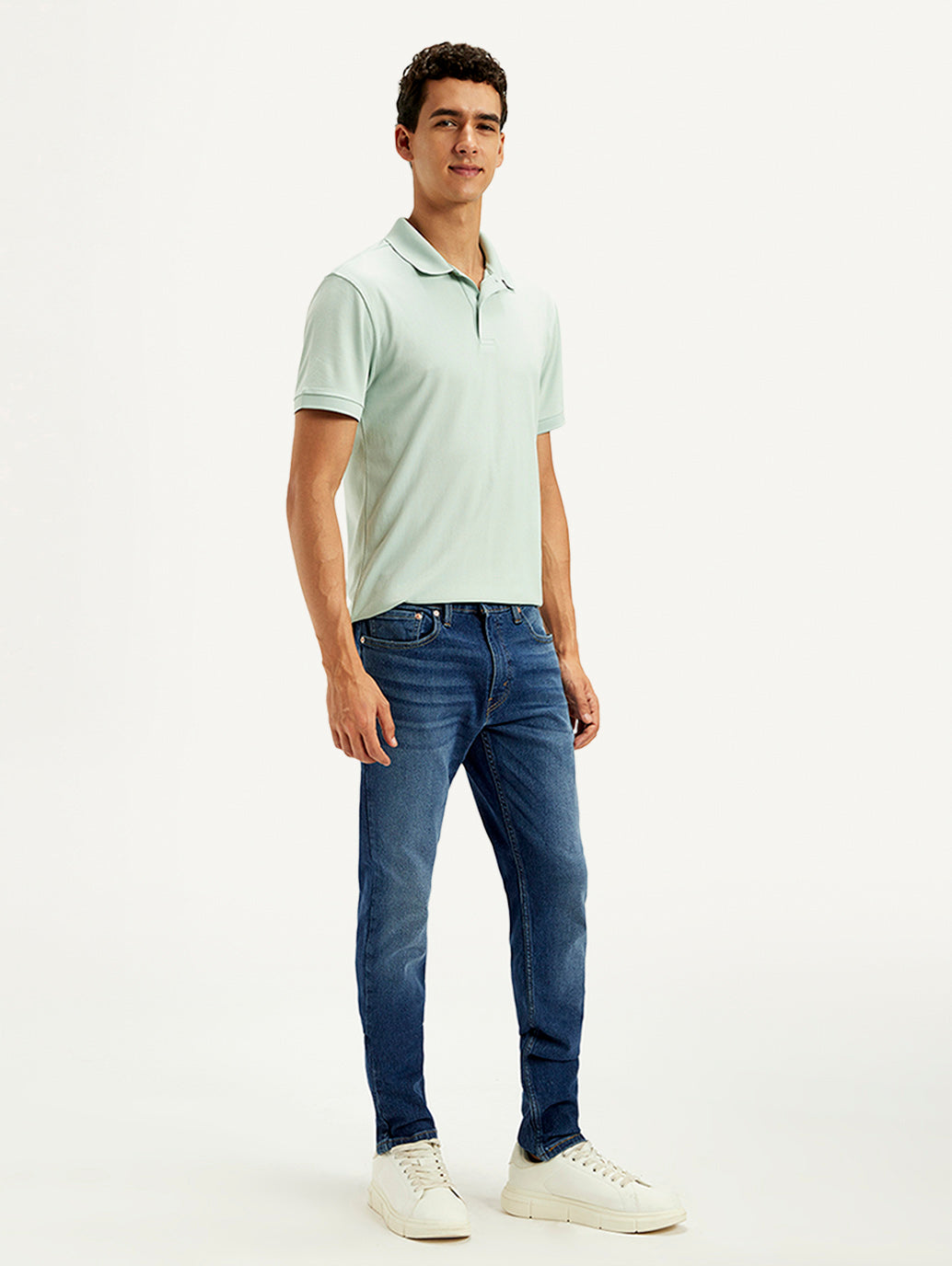 Men's 512 Blue Slim Tapered Fit Mid Rise Jeans - Side View