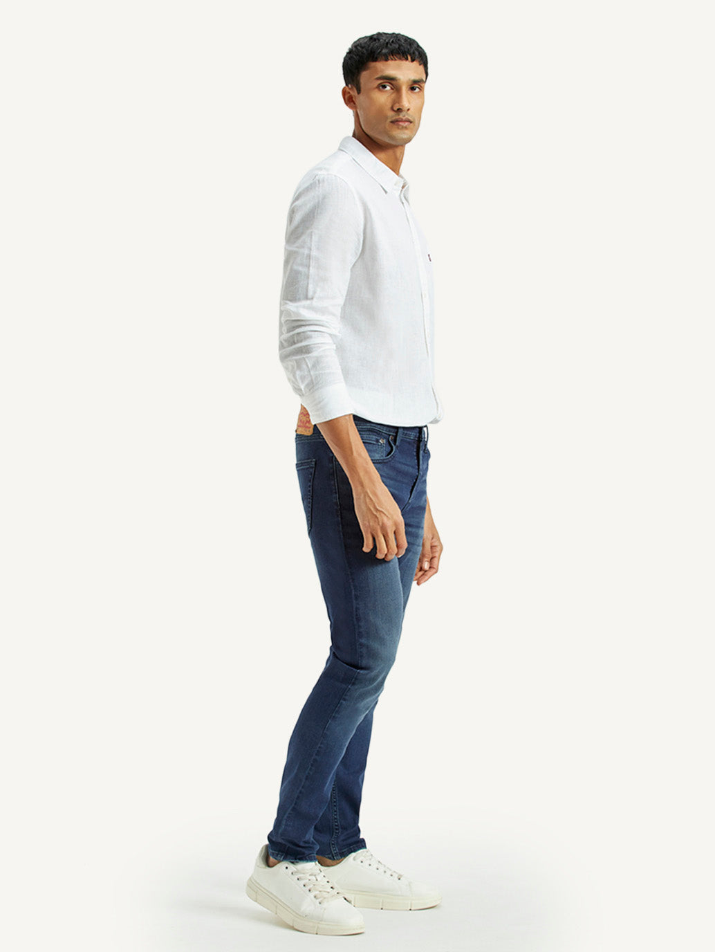 Men's 512 Dark Indigo Slim Tapered Fit Mid Rise Jeans - Side View