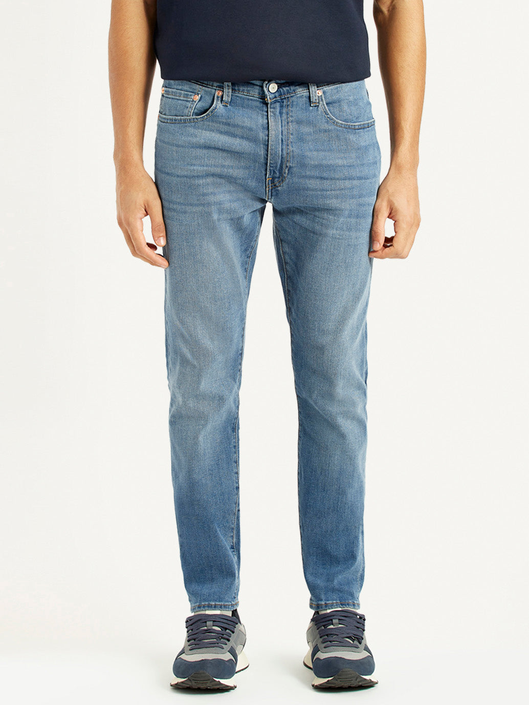 Men's 512 Blue Slim Tapered Fit Mid Rise Selvedge Jeans - Front View