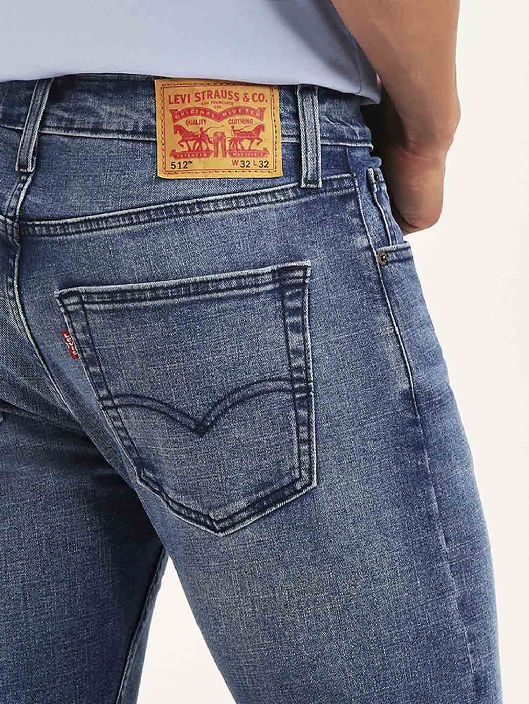 Men's 512 Blue Slim Tapered Fit Hyper Stretch Jeans - Detail View