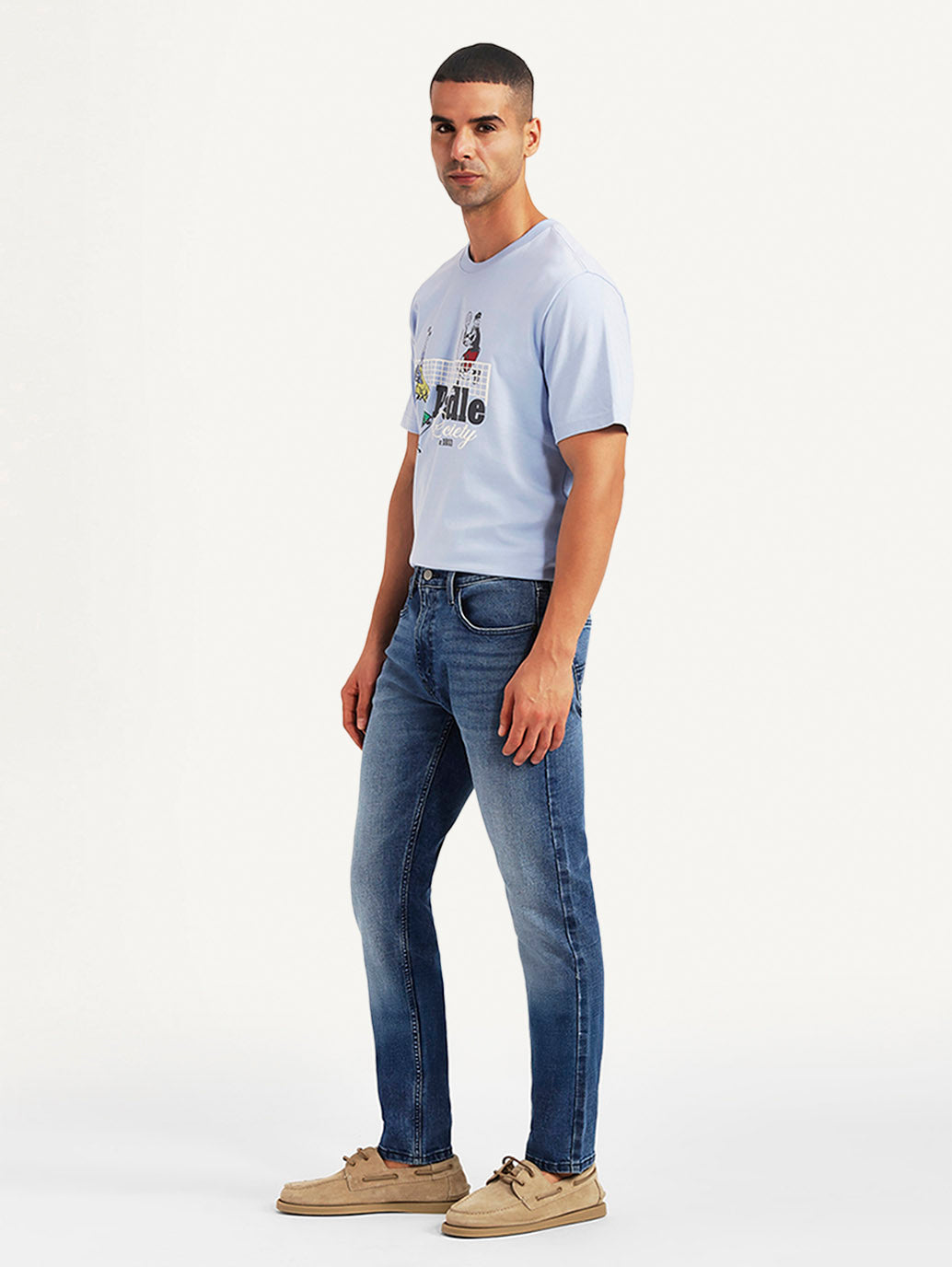 Men's 512 Blue Slim Tapered Fit Hyper Stretch Jeans - Side View