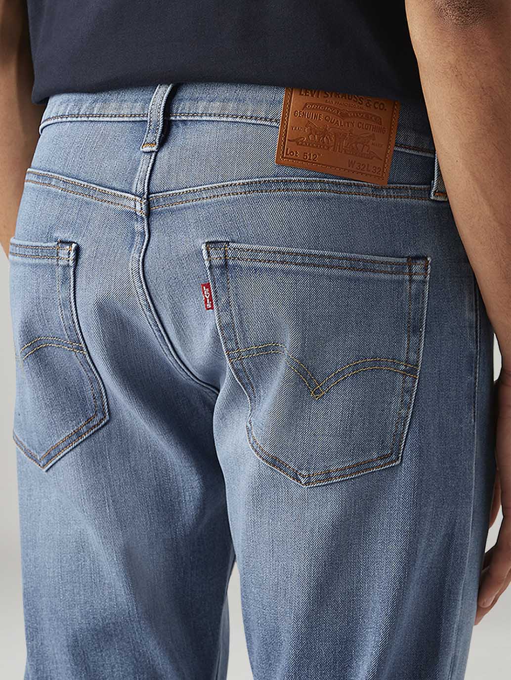 Men's 512 Light Blue Slim Tapered Fit Hyper Stretch Jeans - Detail View