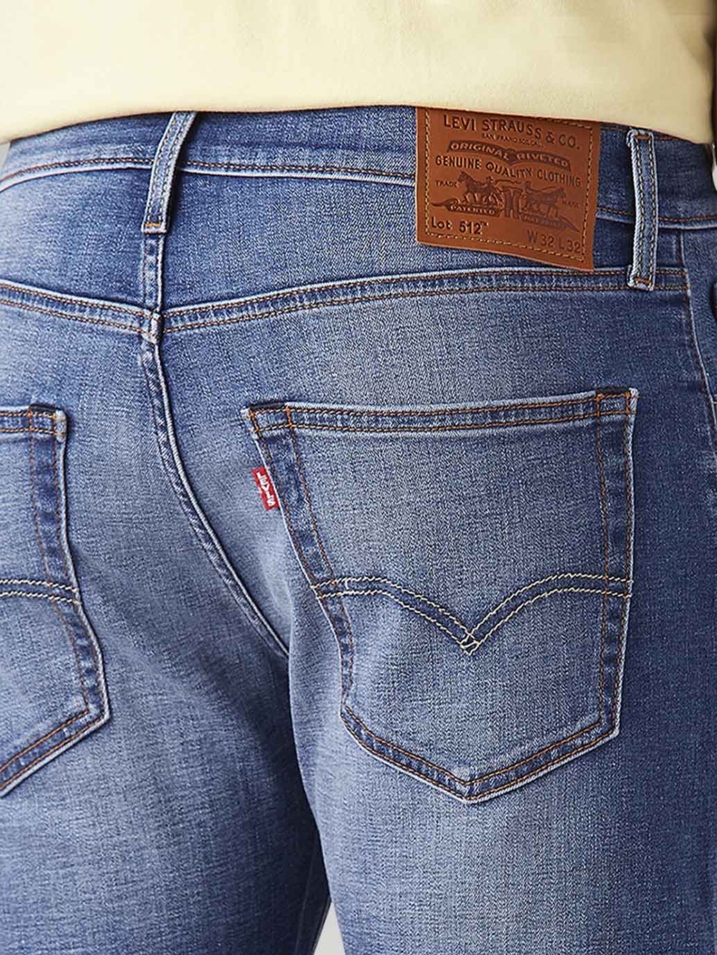 Men's 512 Blue Slim Tapered Fit Mid Rise Jeans - 20 View