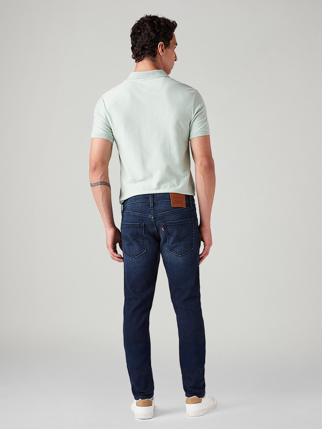Men's 512 Dark Blue Slim Tapered Fit Mid Rise Jeans - Back View