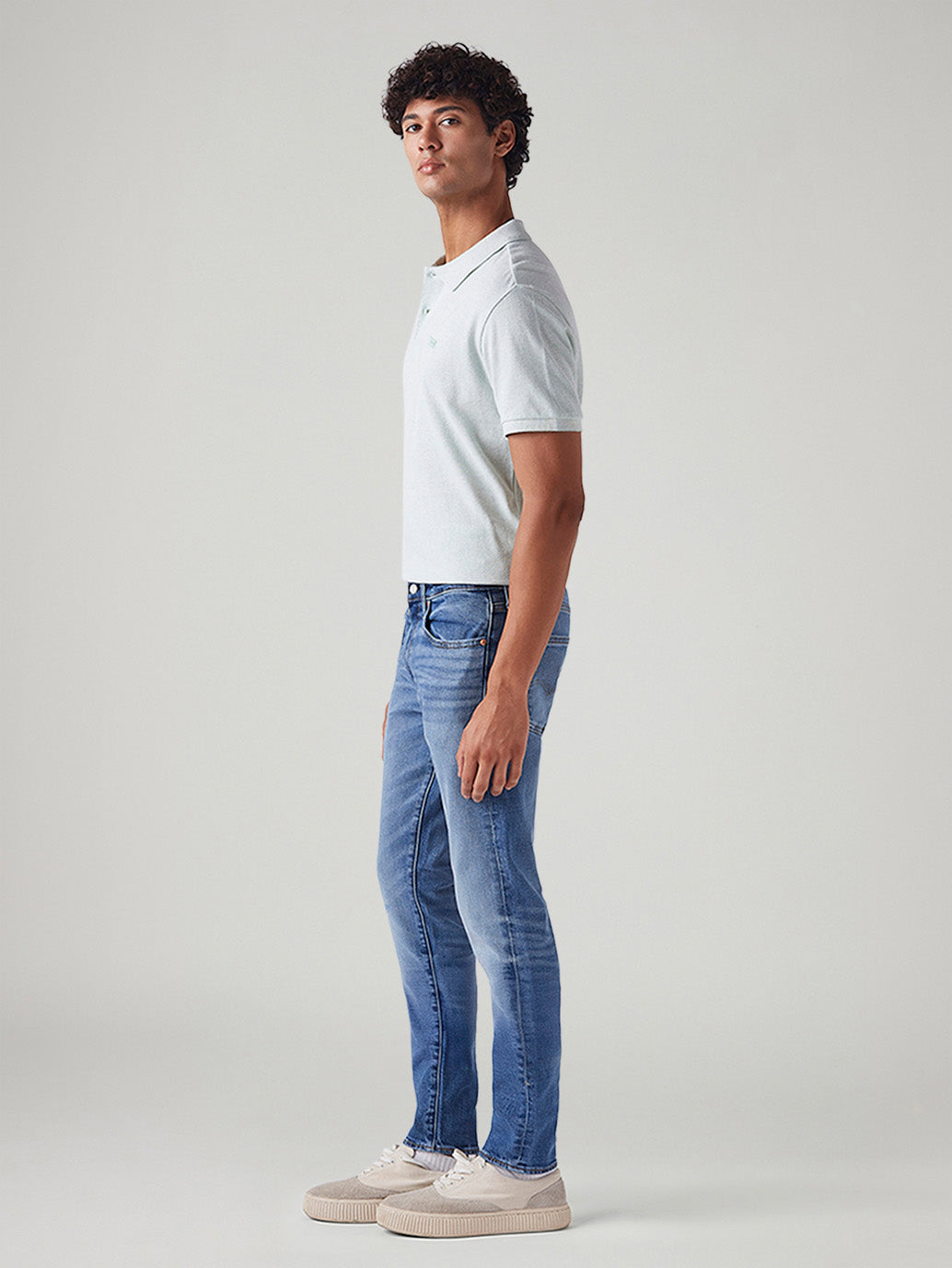 Men's 512 Light Blue Slim Tapered Fit Mid Rise Jeans - Side View