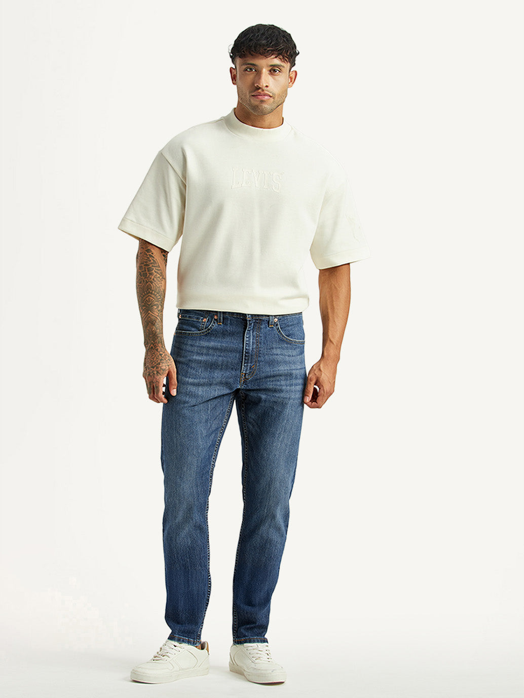 Men's 512 Blue Slim Tapered Fit Mid Rise Jeans - Front View