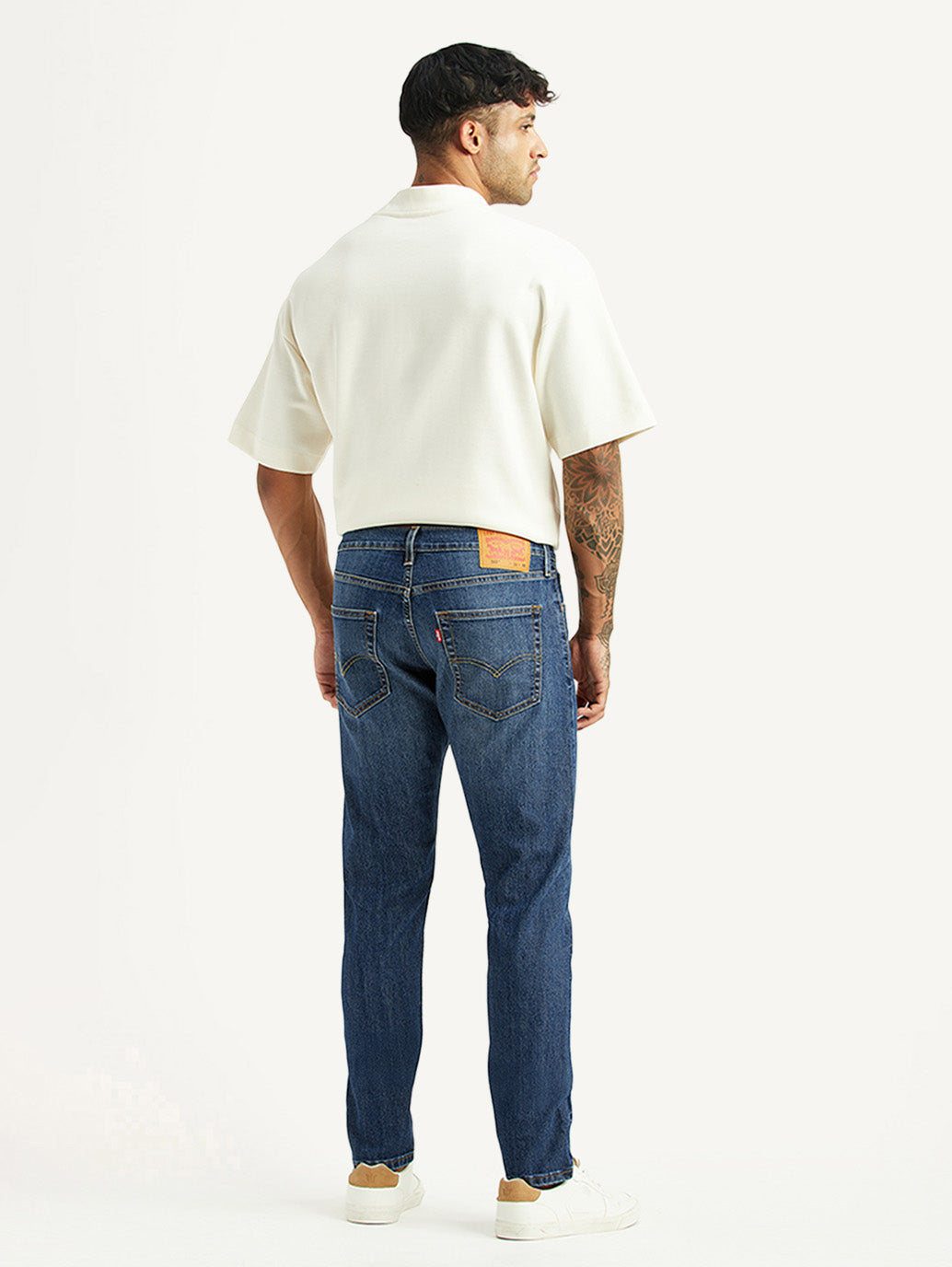 Men's 512 Blue Slim Tapered Fit Mid Rise Jeans - Back View