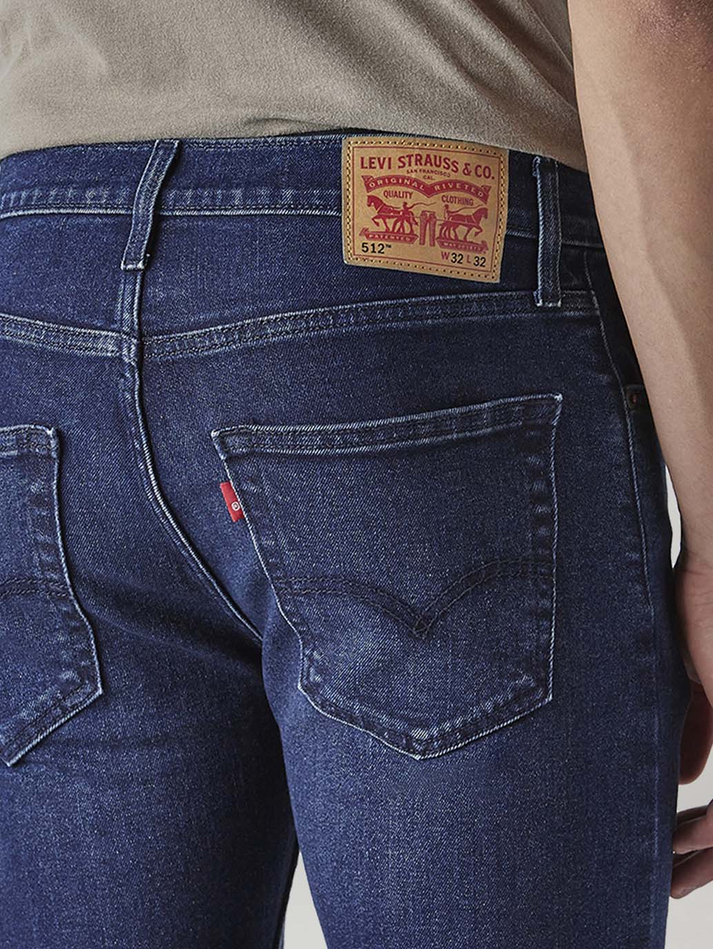 Men's 512 Dark Indigo Slim Tapered Fit Mid Rise Jeans - Detail View
