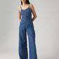 Women's Solid Blue Jumpsuit - 360bde7da1d3aee4989a975eef6dcf9f View