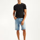 Men's Light-Blue Tapered Denim Shorts - Styleshot View