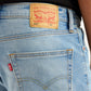 Men's Light-Blue Tapered Denim Shorts - Detail View