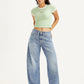 Women's Light Blue Baggy Dad Barrel Fit Mid Rise Jeans - 36286a2e9c784a7dc6cb0edb60402656 View
